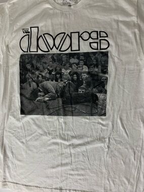The Doors White Graphic Band Tee - Classic Logo Photo Print